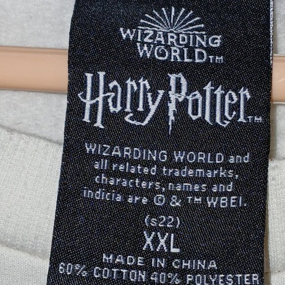 HARRY POTTER HOGWARTS SWEATSHIRT CREAM WITH CRIMSON AND GOLD , PLUS SIZE 22 - Picture 3 of 4